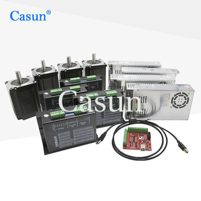 Nema 23 CNC Uitrustingen 4 As 12N.M Stepper Motor Driver-Voeding Mach3 voor CNC Machine